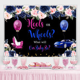 Absätze oder Räder Geschlecht Aufdecken Blumen Hintergrund für babydusche